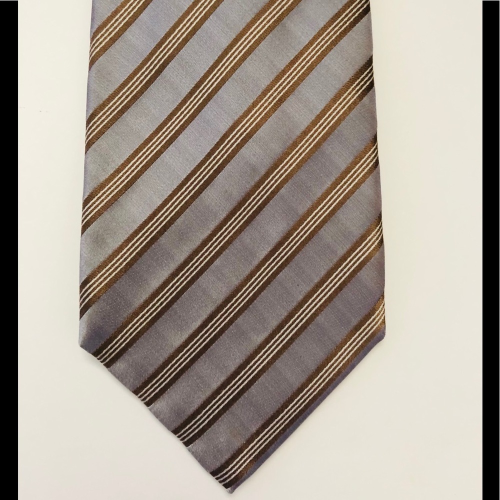 ISAIA NAPOLI 7 Fold Men’s Silk Necktie  Stripe